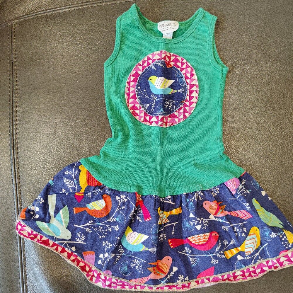 Magical Scraps Boutique bird tank dress size 2
